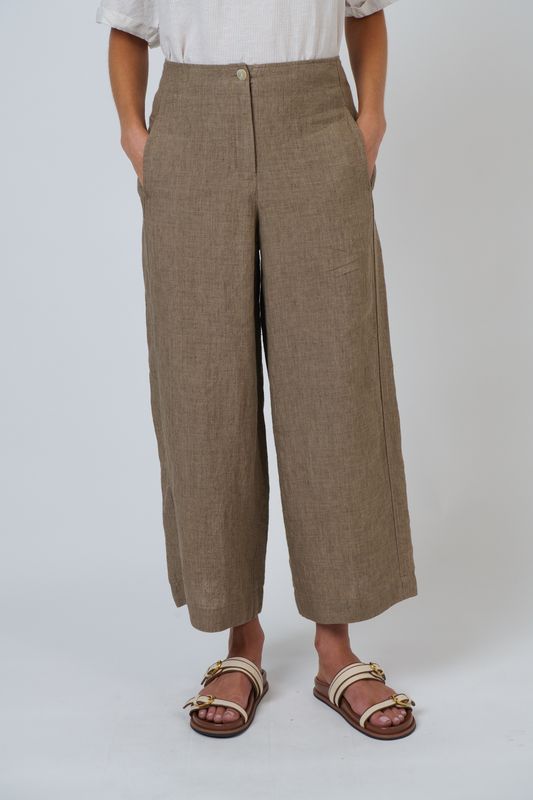 LILY LINEN PANTS - AGATE
