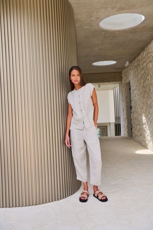 NOVA LINEN PANT - SAND