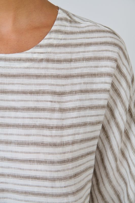 ROSE LINEN BLOUSE - TRANVERTINE