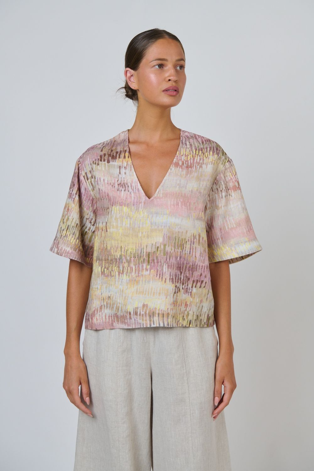ARIA LINEN BLOUSE - JARDIN