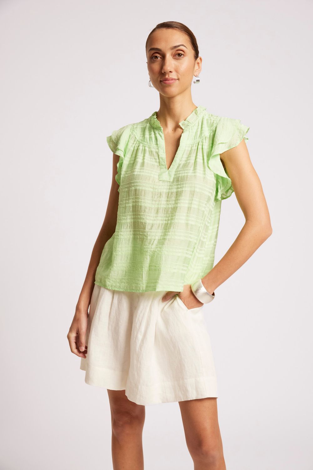 SOVANA FRILL TANK - MINT