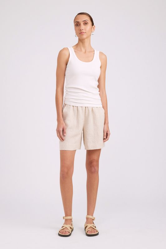 STUDIO RIBBED TANK - WHT