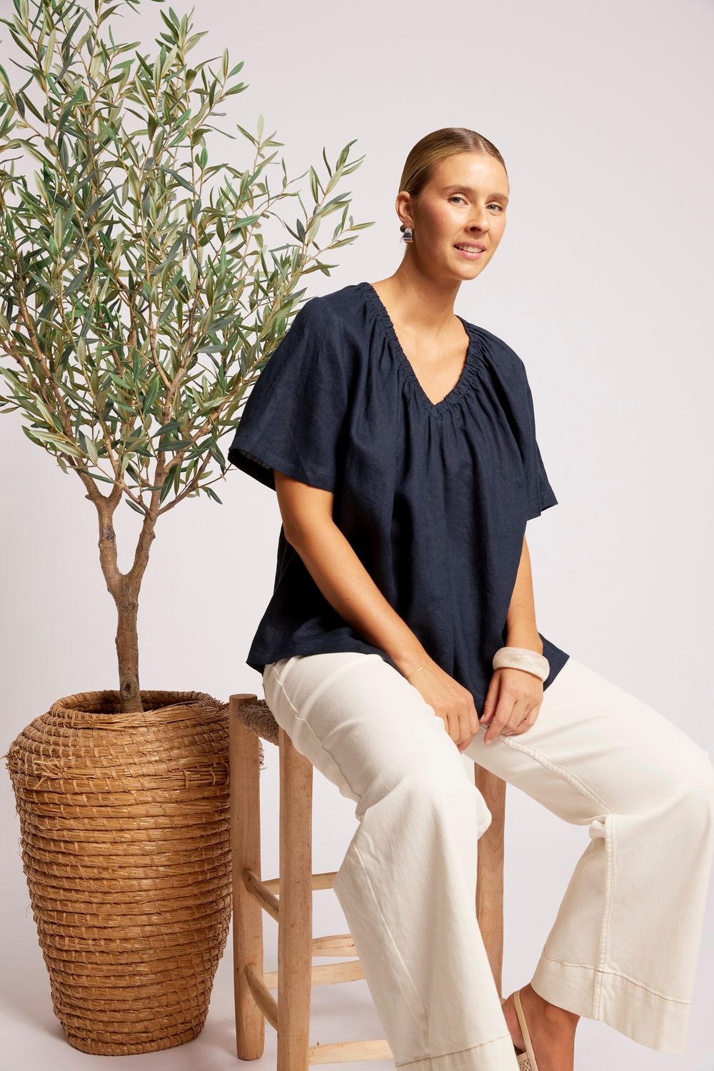 COVE RELAXED TOP O/S - INDIGO