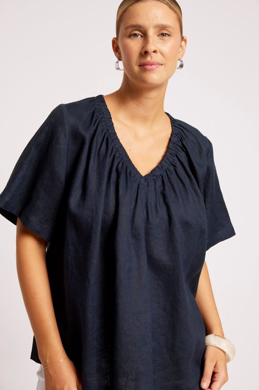 COVE RELAXED TOP O/S - INDIGO