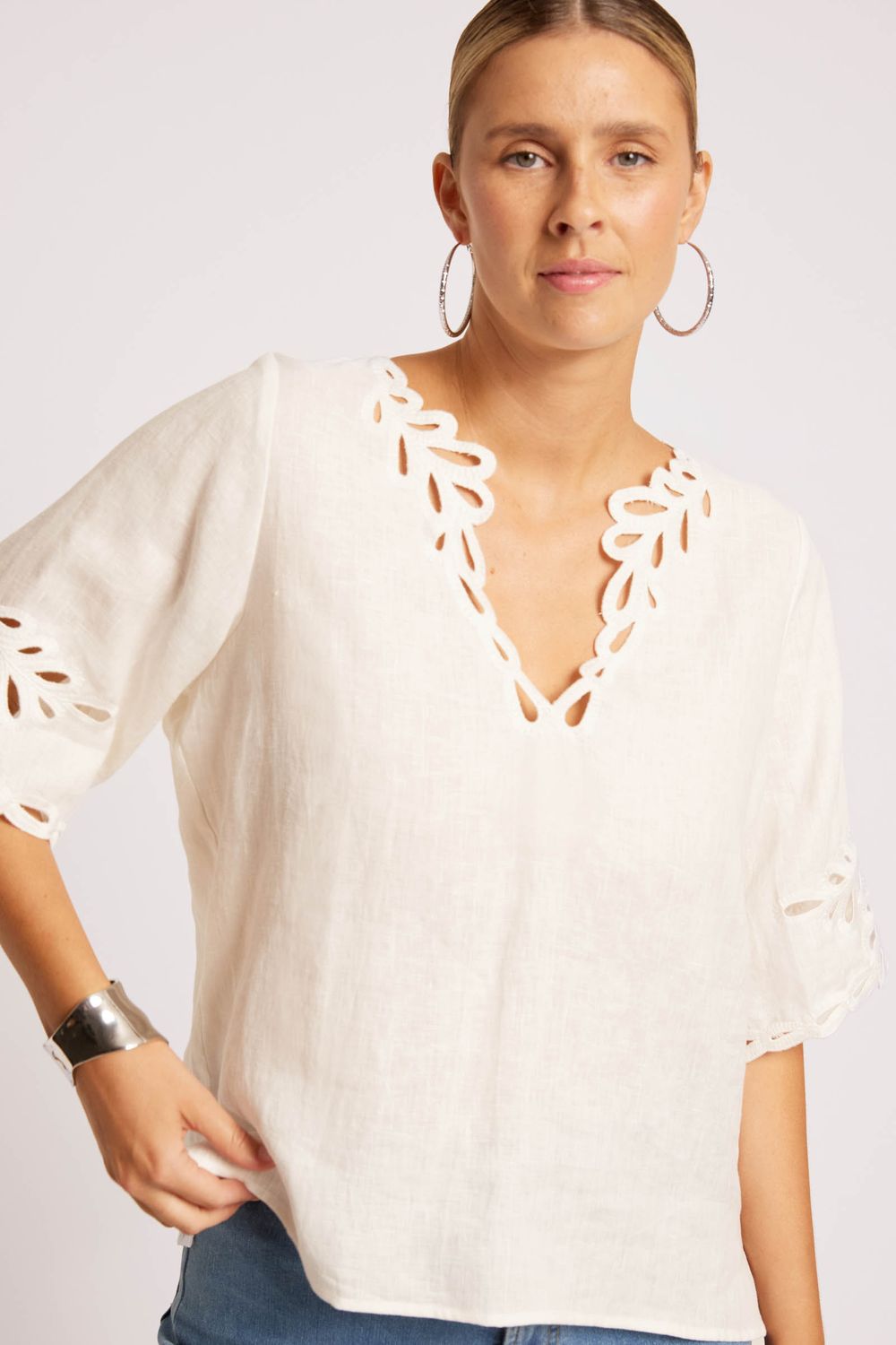 MARIS DETAIL TOP - WHITE