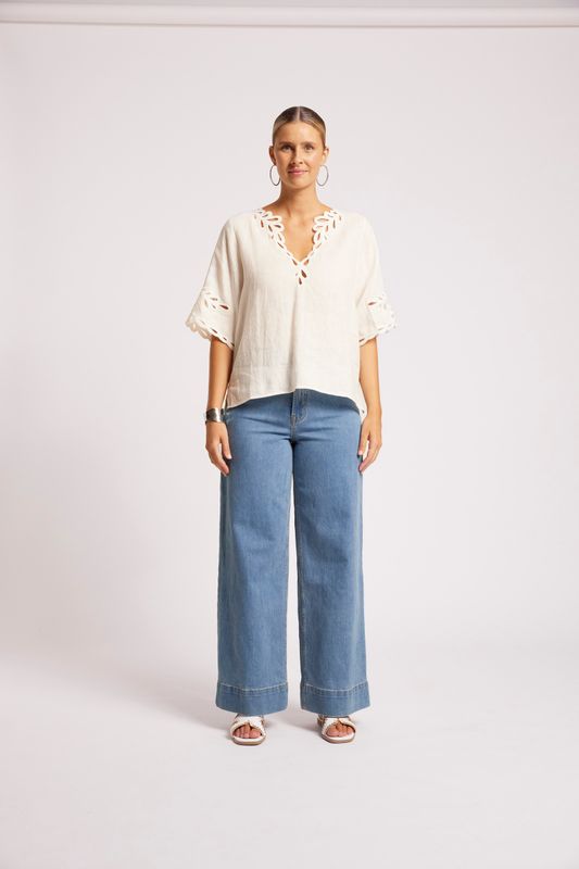 MARIS DETAIL TOP - WHITE