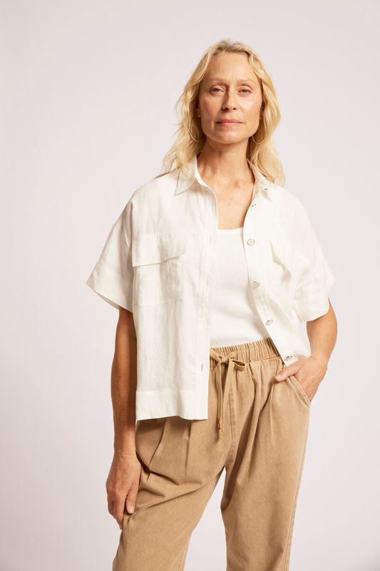 MARIS BUTTON TOP - WHITE