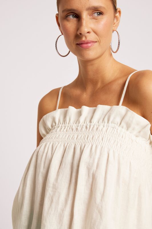 COVE FRILL TANK - WHITE
