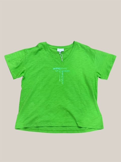 O/S TT PARTY FLURO GREEN TEE