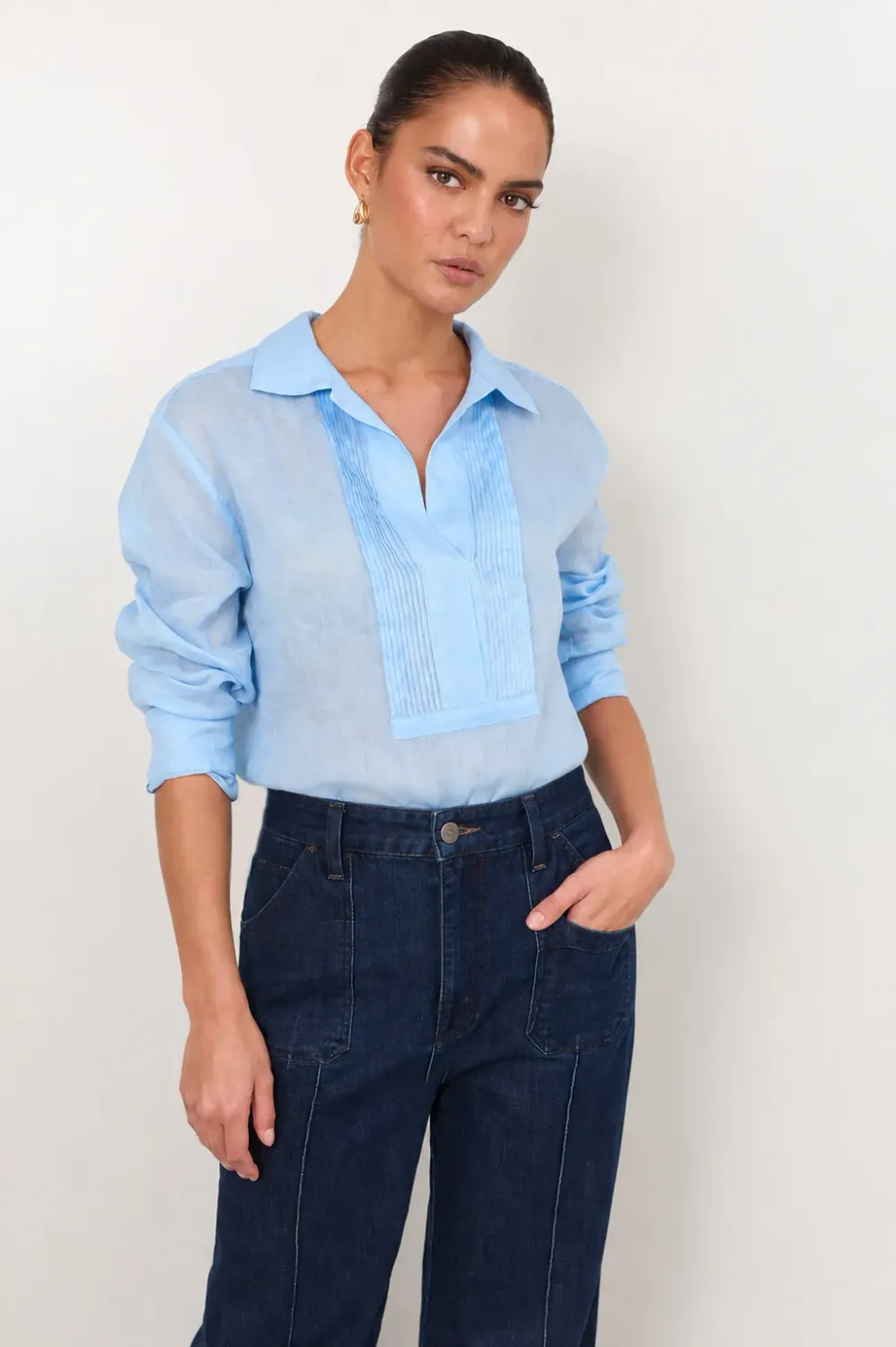 YURI RAMIE SHIRT BLUE - ADORNE