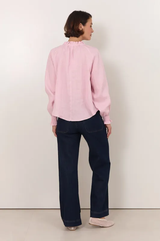 ADELAIDE LINEN TOP PINK - ADORNE