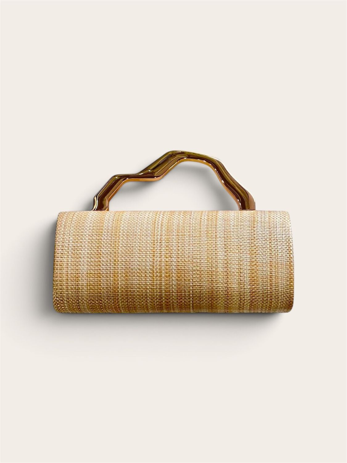 ACRYLIC CLUTCH - RAFFIA GOLD