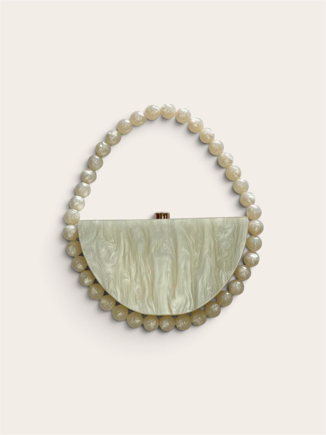ACRYLIC CLUTCH - WHITE TOP HANDLE