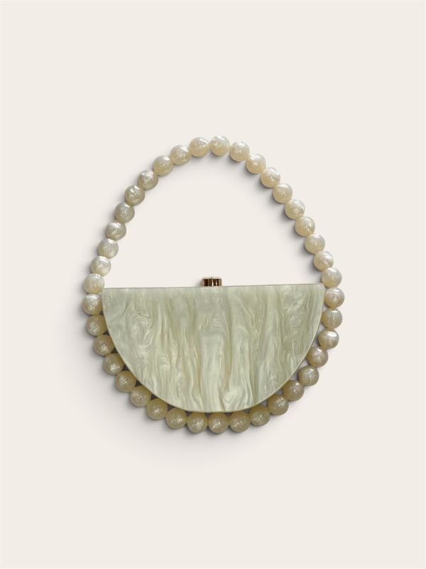 ACRYLIC CLUTCH - WHITE TOP HANDLE