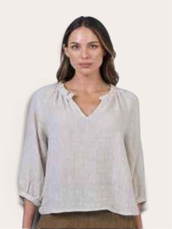 SOPHIE LINEN TOP SOYBEAN