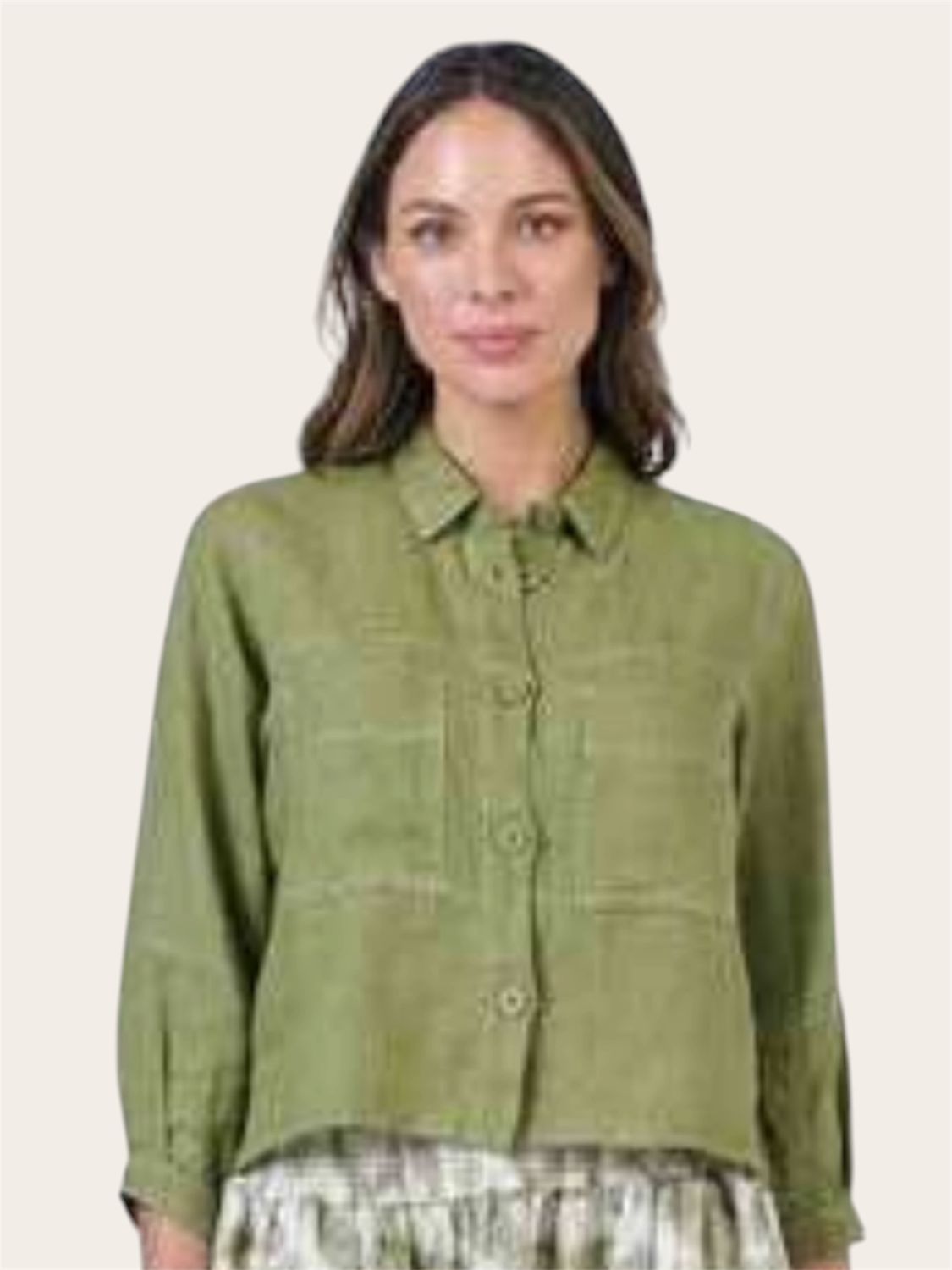 CASSIE LINEN SHIRT JACKET - MOSS