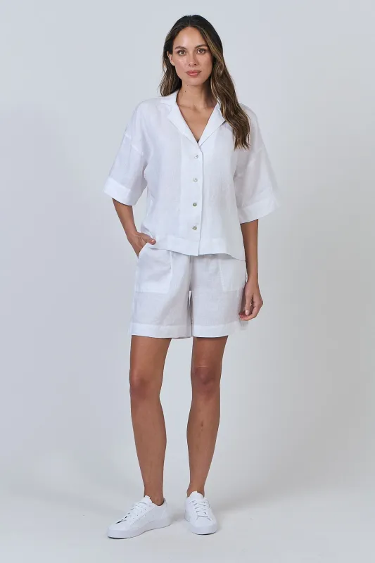 RACHEL WHITE LINEN SHIRT