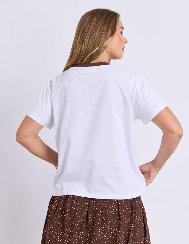 MIRAGE TEE WHITE BROWN