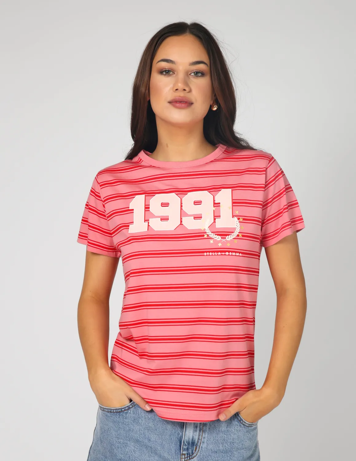 ACE TEE STRIPE PINK