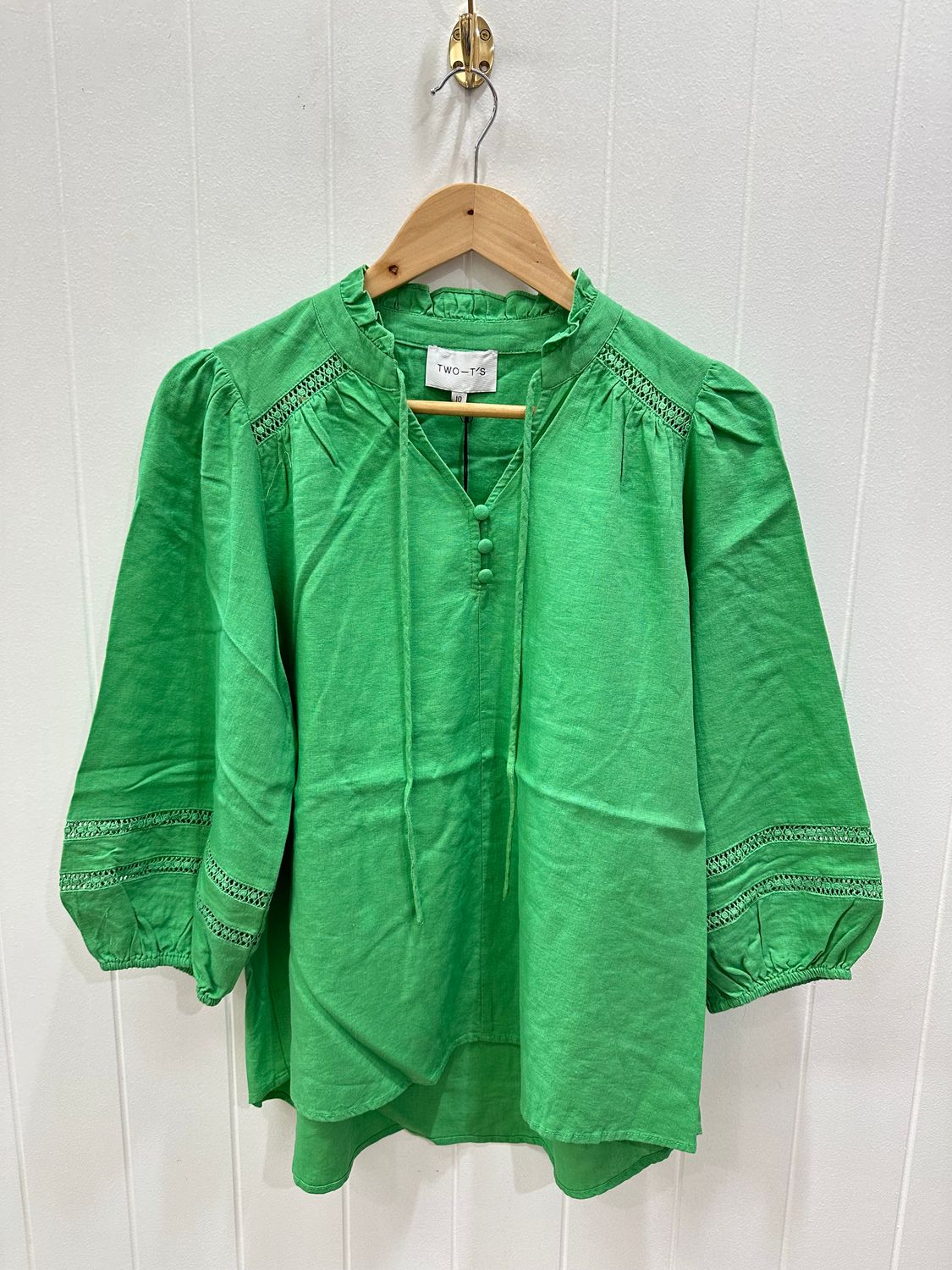 LINEN VISCOSE TOP FERN