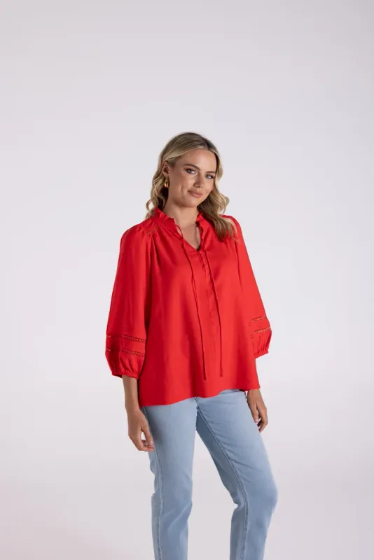 LINEN VISCOSE TOP SUNSET