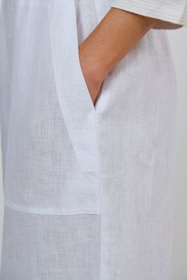 NATURALS HELEN WIDE LEG LINEN PANTS CROPPED - WHITE