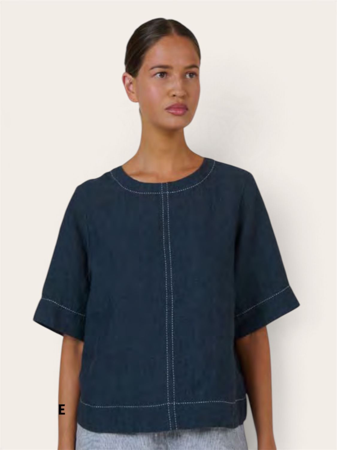NATURALS TAYLOR - WOMEN'S LINEN SHIRT - GUNSMOKE BLUE/GREY
