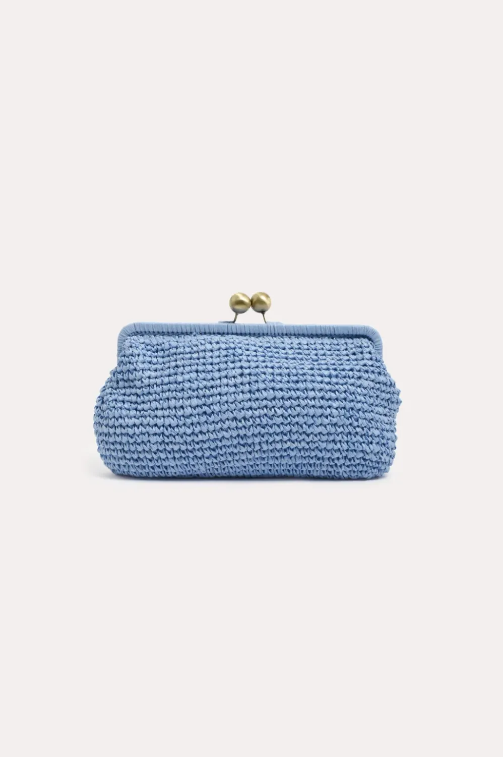 ADORNE CLIP TOP FRAMED WEAVE WOMEN'S CLUTCH - LIGHT BLUE