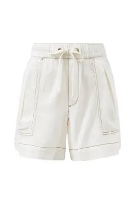 CERES LIFE DARCY RELAXED EVERYDAY COTTON SHORT - ECRU