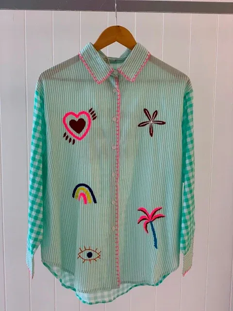 ZODA WOMENS COTTON SHIRT GREEN