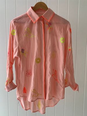 ZODA WOMENS COTTON SHIRT PEACH