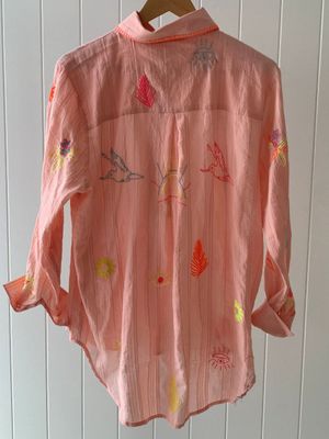 ZODA WOMENS COTTON SHIRT PEACH