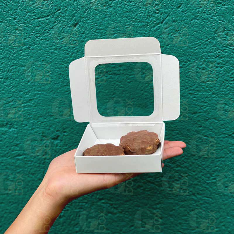 Caja BLANCA para 6 bombones (paquete de 24 unidades)