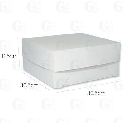 Caja blanca Queque #12 (Se vende por UNIDAD)