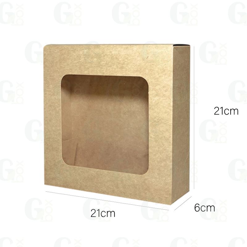 Caja KRAFT con ventana para 4 Donas (12 unds)