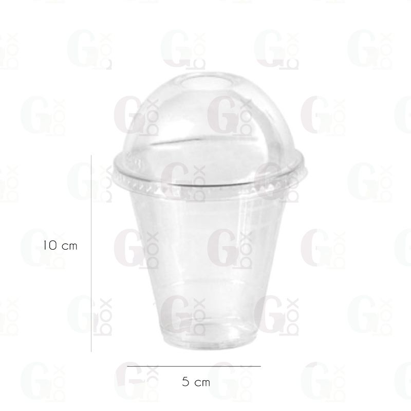 Vaso transparente 12oz (350ml) + tapa domo (25 unds)