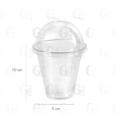 Vaso transparente 12oz (350ml) + tapa domo (25 unds)