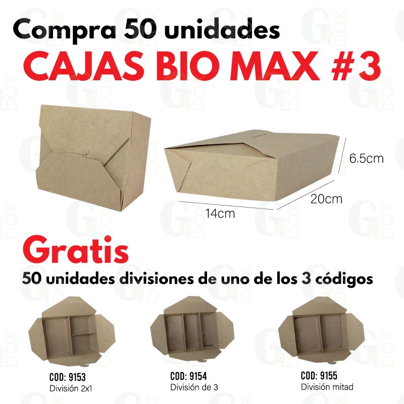 Caja Bio max #3 + GRATIS división Caja Bio max #3 + GRATIS división