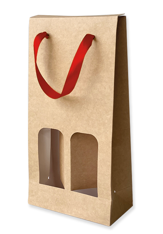 Bolsa hueca para 2 Botellas con cinta Roja (SE VENDE POR UNIDAD)