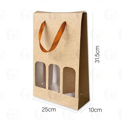 Bolsa hueca para 3 Botellas con cinta naranja (Se vende por UNIDAD) Bolsa hueca para 3 Botellas con cinta naranja (Se vende por UNIDAD)