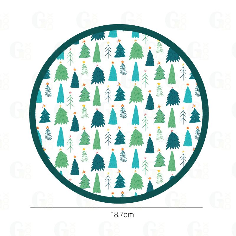 Base redonda diseño navidad 18.7cm de diámetro (Paquete de 24 unidades)