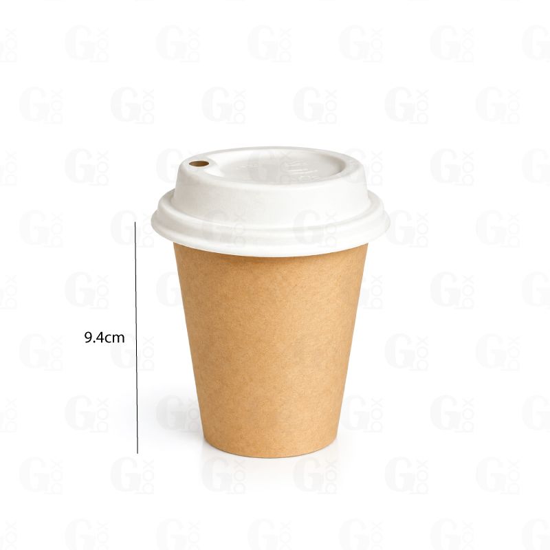 Vaso kraft de 8 oz. + tapa (paquete 50 unidades) Vaso kraft de 8 oz. + tapa (paquete 50 unidades)