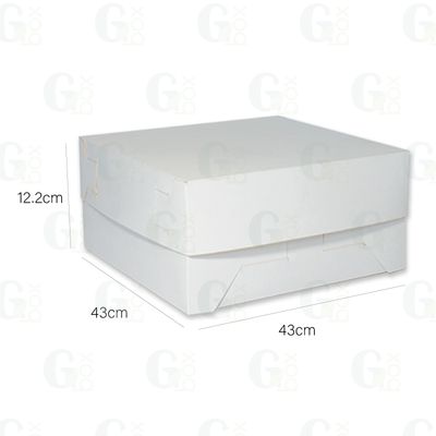 Caja Blanca Queque #16 + regalía Base queque #16 (Se vende por UNIDAD)