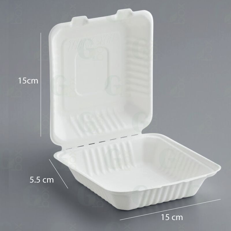 Clamshell 6x6 Bagazo (Paquete de 25 unidades) Clamshell 6x6 Bagazo (Paquete de 25 unidades)