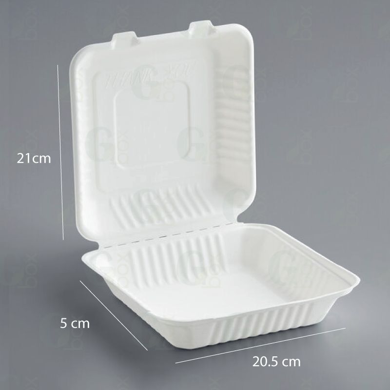 Clamshell 8x8 Bagazo sin división (Paquete de 25 unidades)