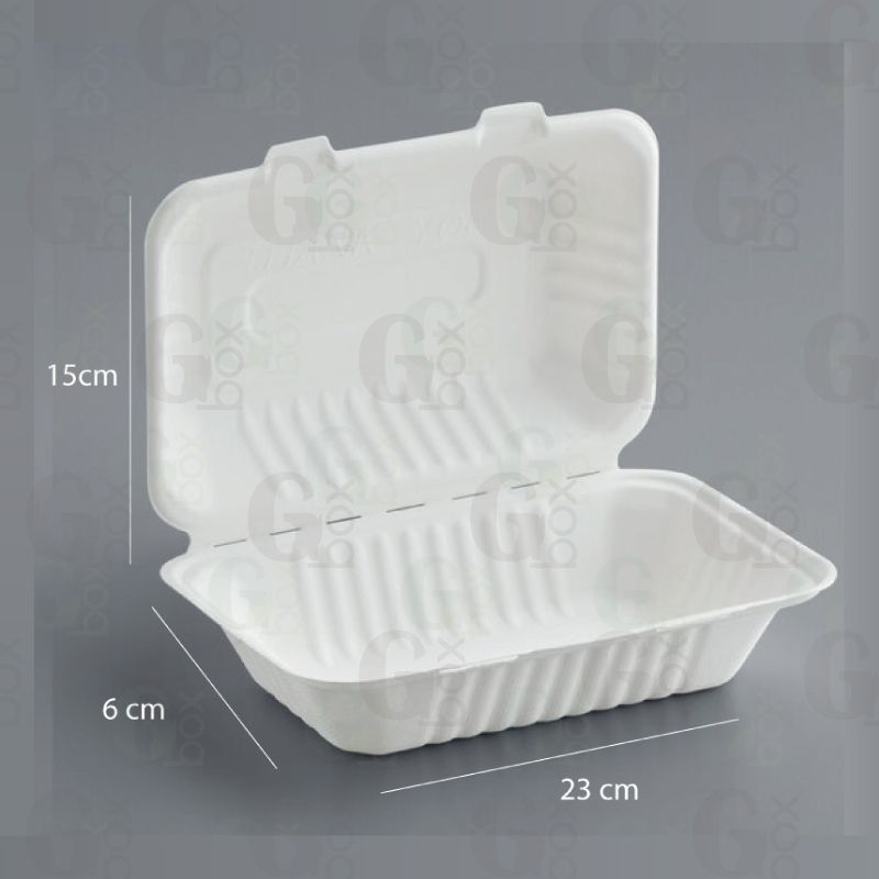 Clamshell 9x6 Bagazo (Paquete de 25 unidades)