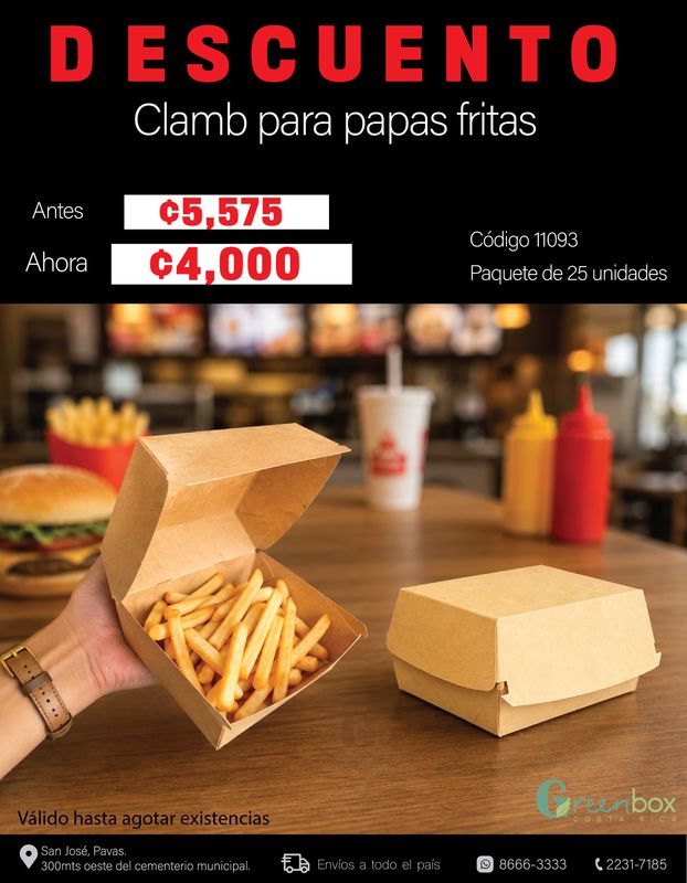 Papas Fritas Clamb #4.25 (Paquete de 25 unidades) Papas Fritas Clamb #4.25 (Paquete de 25 unidades)