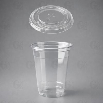 Vaso transparente 12oz (350ml) + tapa plana (Paquete de 25 unidades)