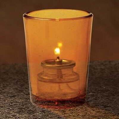 Tall Amber Votive Candle Holder