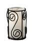 Black Wire Candle Holder w/Frosted Cylinder